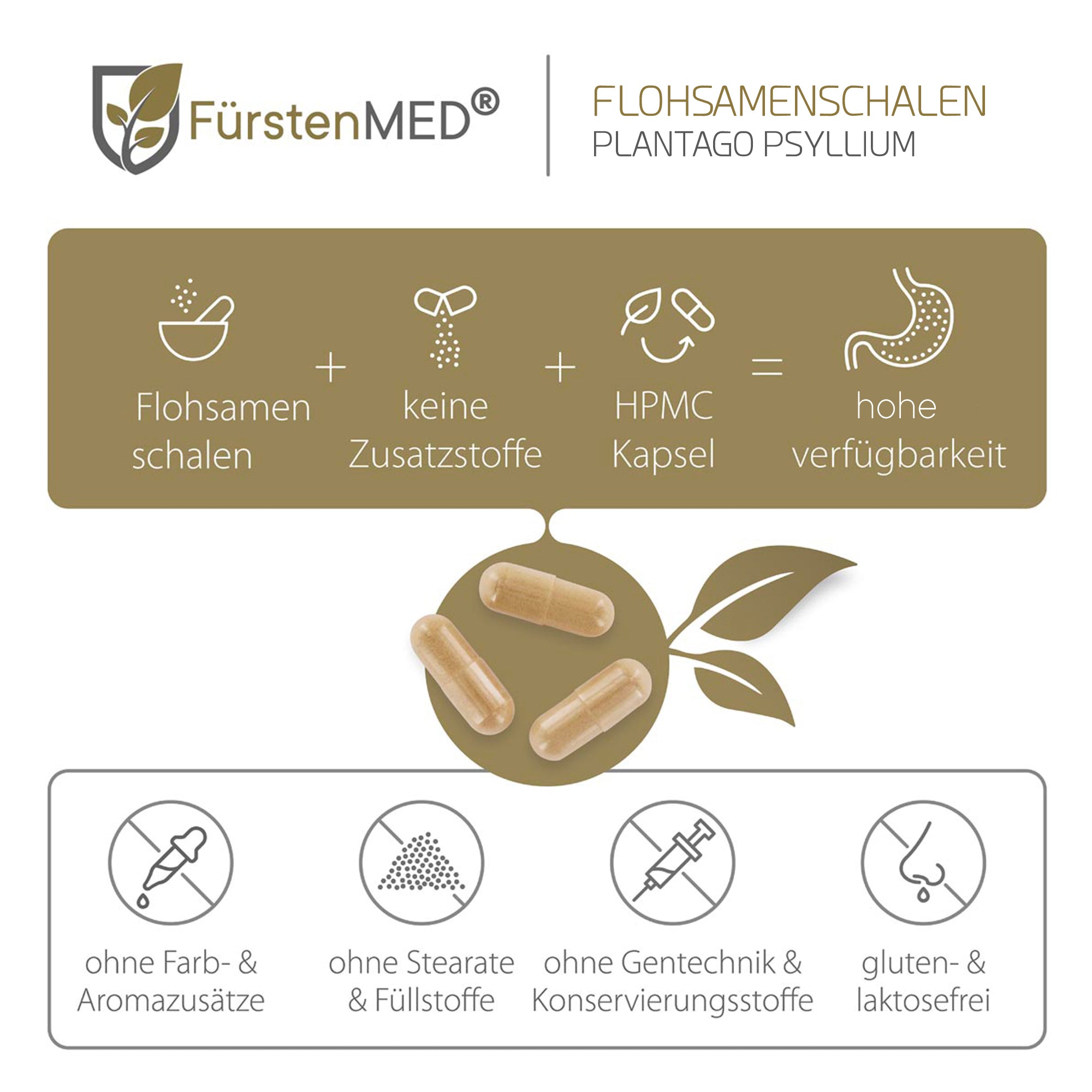 Flohsamenschalen Kapseln – 365 Stück à 600 Mg, Made In Germany, Laborgeprüft (Vitascout)
