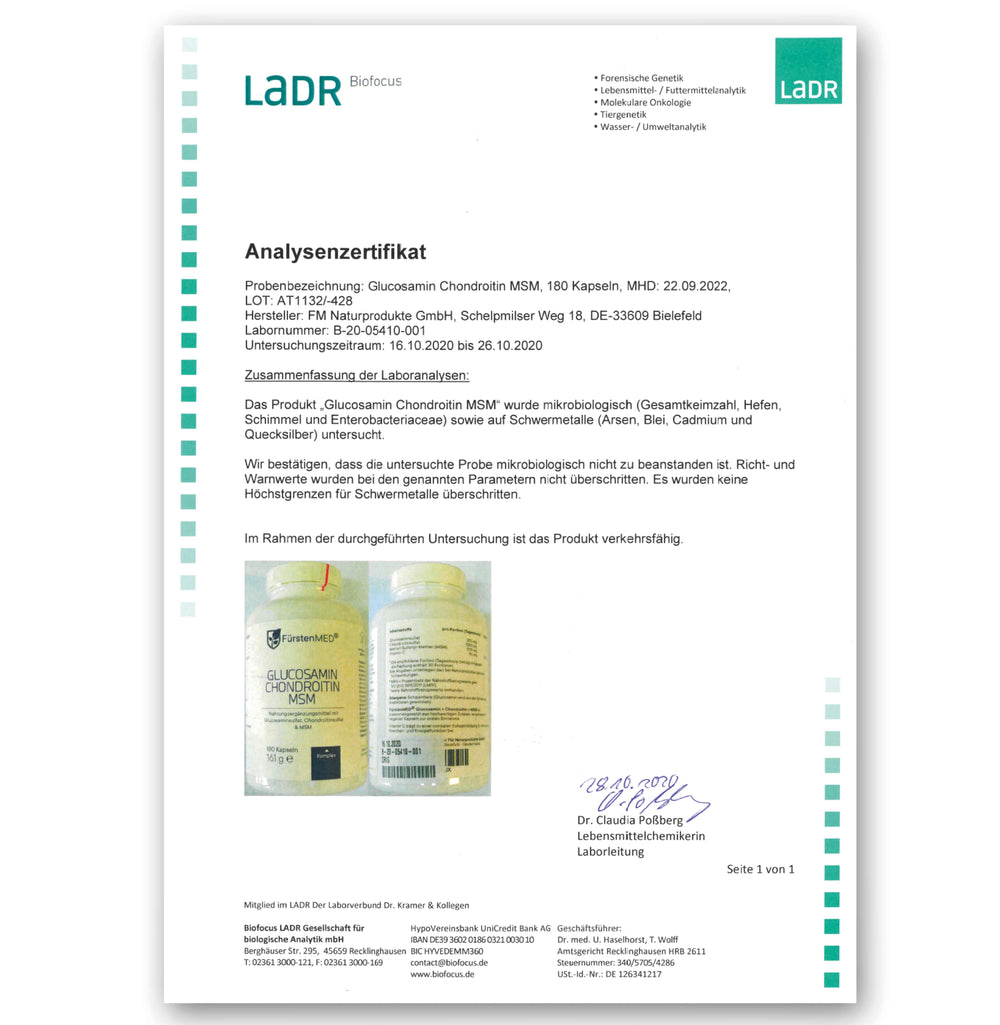 FürstenMED Glucosamin + Chondroitin + MSM 180 Kapseln