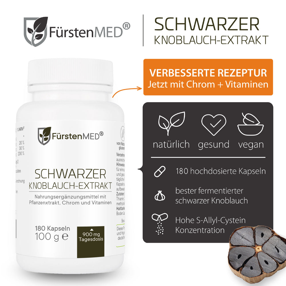 FürstenMED Schwarzer Knoblauch + Chrom + Vitamine 180 Kapseln
