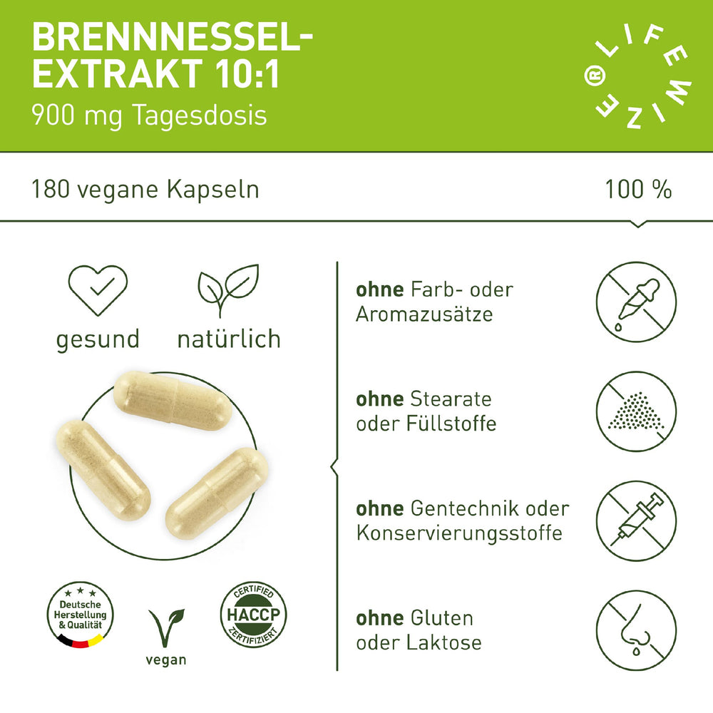 LifeWize Brennnessel-Extrakt 180 Kapseln