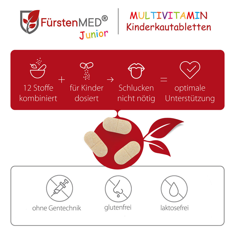 FürstenMED Kinder Multivitamin Kautabletten (Geschmack: Erdbeere)